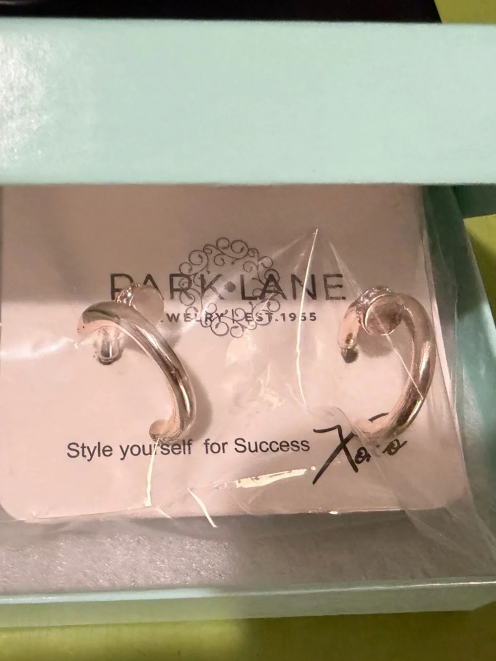 Park Lane Rose Gold Curved Hoop Earrings - Picture 3 of 3